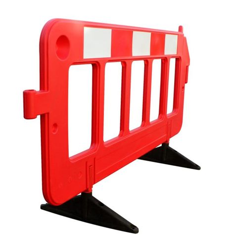 Barrera Plástica Trafico Premium Roja 1x2mts QRubber-1
