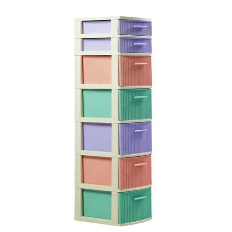 Cajonero 7 Niveles Candy Multicolor tipo Rattán MQ QRubber-0
