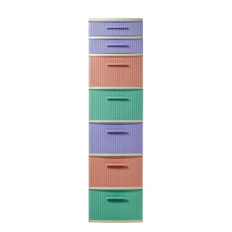 Cajonero 7 Niveles Candy Multicolor tipo Rattán MQ QRubber-1