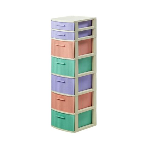 Cajonero 7 Niveles Candy Multicolor tipo Rattán MQ QRubber-4