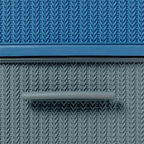 Cajonero 4 Niveles Space Azul Blanco tipo Rattán MQ QRubber-6