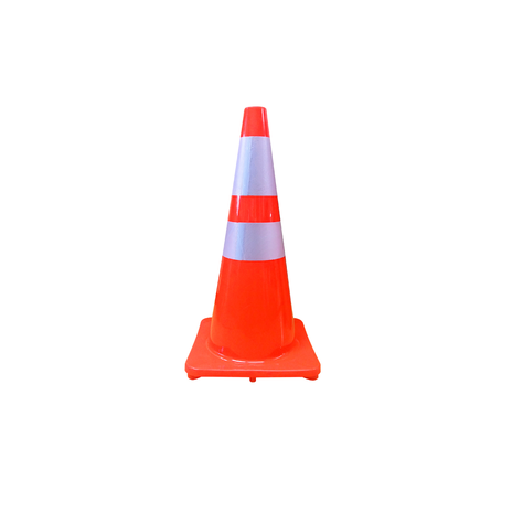 Cono Vial 90cm 2 Cintas Base Normal QRubber-0