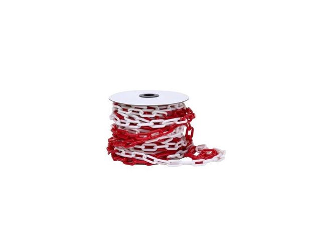 Cadena plástico 25mtx8mm rojo/blanco-0
