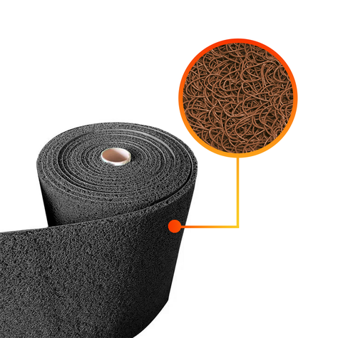 Piso rollo PVC limpiapiés 13mmx1.20m x 2m Café QRubber-0