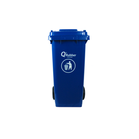 Basurero Contenedor Basura 120 lts. azul QRubber-0