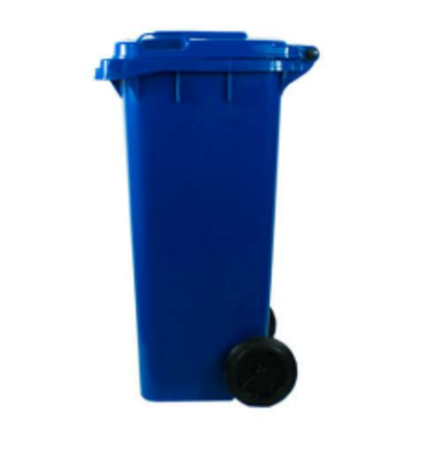 Basurero Contenedor Basura 120 lts. azul QRubber-1