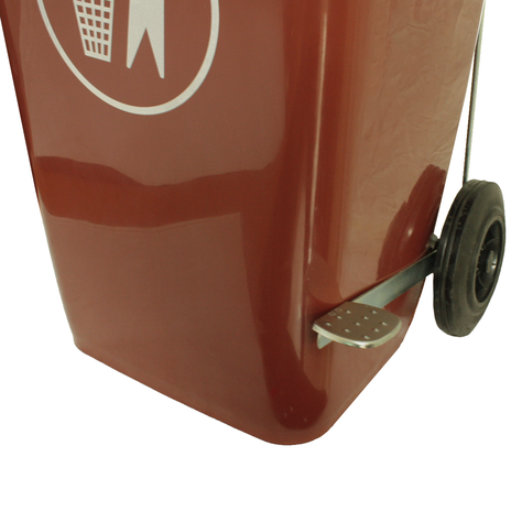 Basurero Contenedor Basura 120 lts. con pedal café QRubber-1