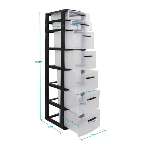Cajonero 7 Niveles Eclypse Negro MQ QRubber-5