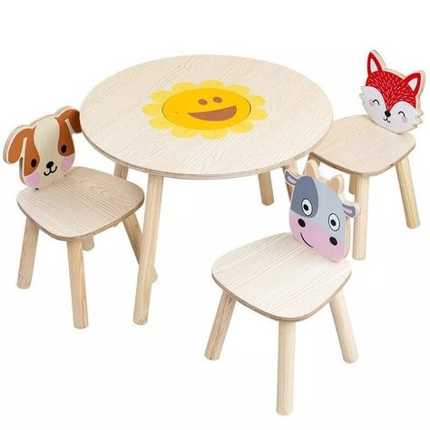 Mesa Animales 3 sillas con centro desmontable-0