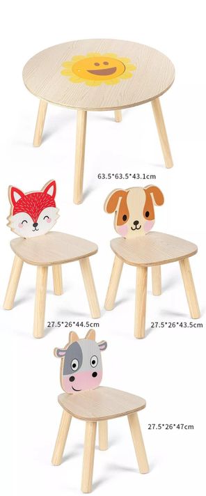Mesa Animales 3 sillas con centro desmontable-1