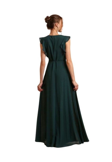 VESTIDO LARGO L19161 VERDE ESMERALDA-1