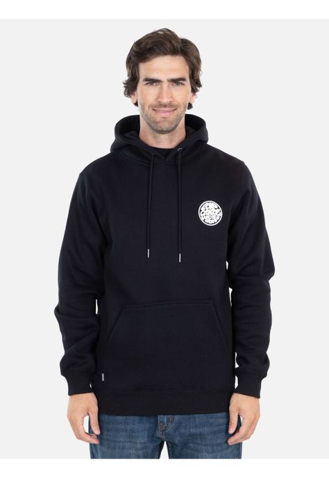 Poleron Canguro Wetsuits Logo Negro Hombre Rip Curl-0