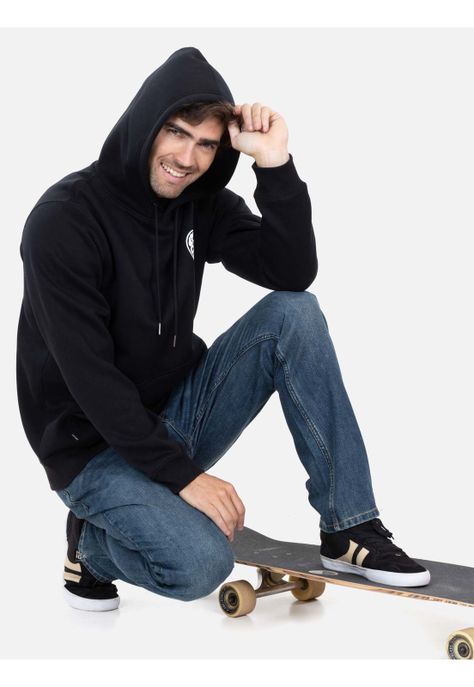 Poleron Canguro Wetsuits Logo Negro Hombre Rip Curl-3