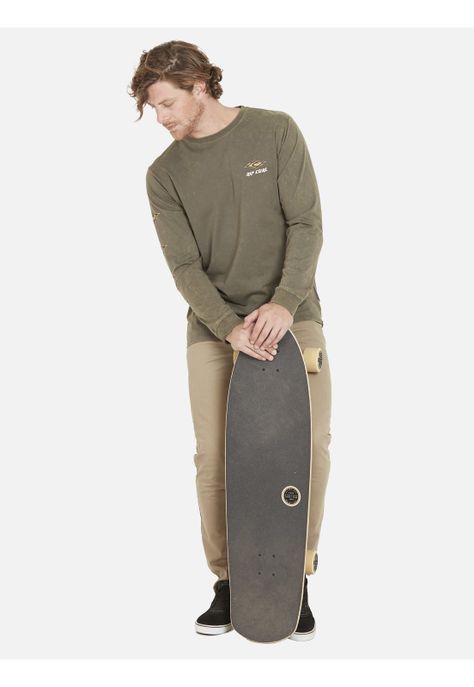 Polera LOGO RIP CURL TS Hombre Verde Militar Rip Curl-1