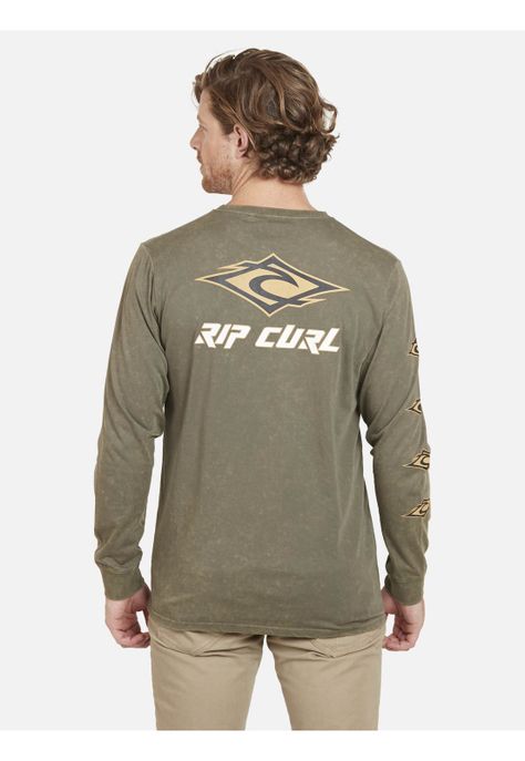 Polera LOGO RIP CURL TS Hombre Verde Militar Rip Curl-4