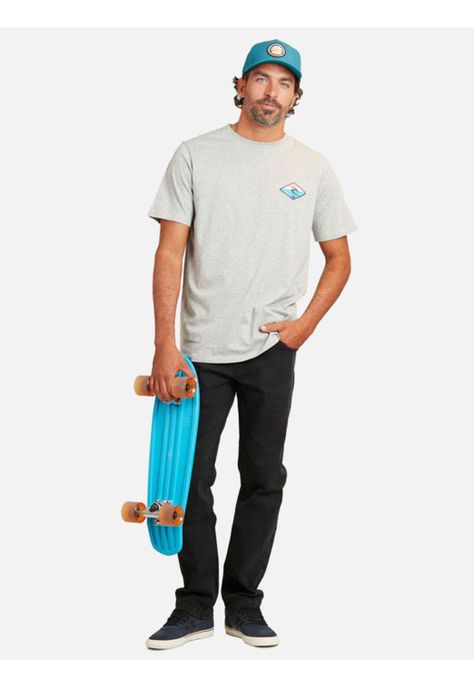 Polera M/C Premium Gris Mezcla Hombre Ripcurl-3