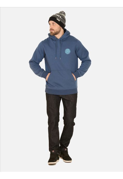 Poleron Canguro Wetsuits Logo Azul Hombre Rip Curl-3