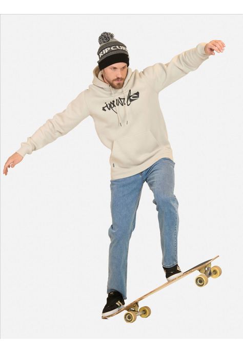 Poleron Canguro Rip Curl Scrip Hoodie Gris Hombre Rip Curl-3