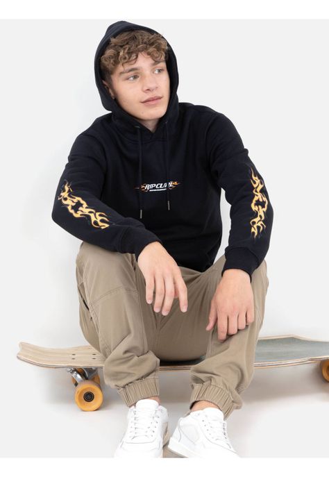 Poleron Canguro Curlix Negro Infantil Rip Curl-3