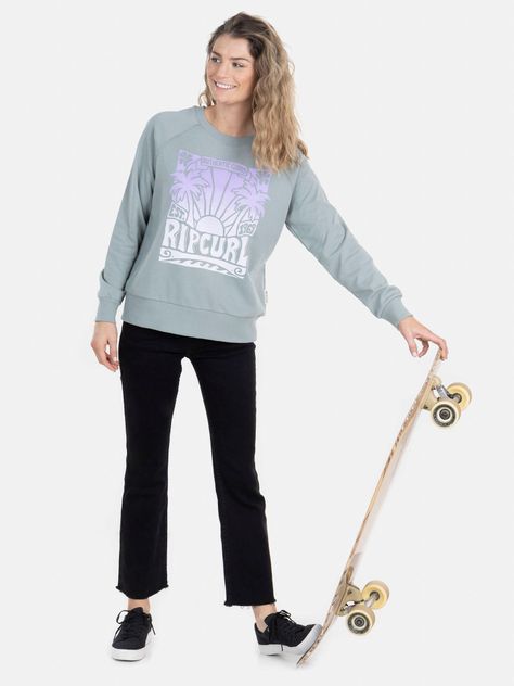 Poleron RIPCURL 1969 Mujer Verde Rip Curl-4