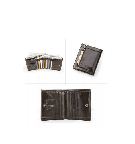 Billetera De Cuero Marca Contacts M1322 Café -4