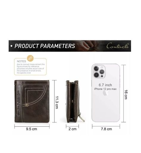 Billetera De Cuero Marca Contacts M1322 Café -2