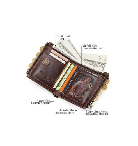 Billetera De Cuero Marca Contact´s Modelo M1270-4