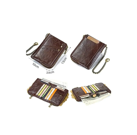 Billetera De Cuero Marca Contact´s Modelo M1265 Café Oscuro-3