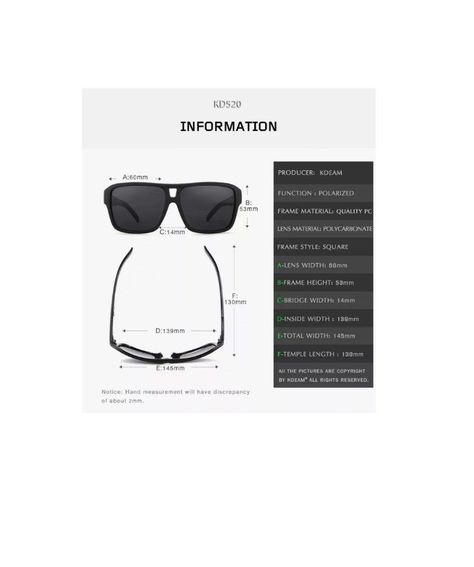 Lentes Kdeam Modelo 520 C209 Polarizado Protección Uv 400-4