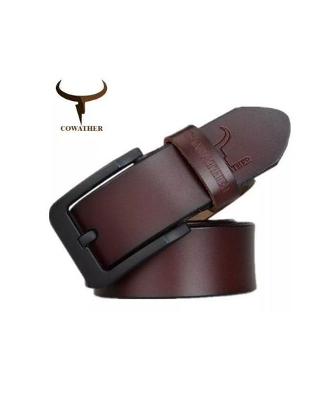Cinturón De Cuero Cowather XF010 Café Oscuro-7