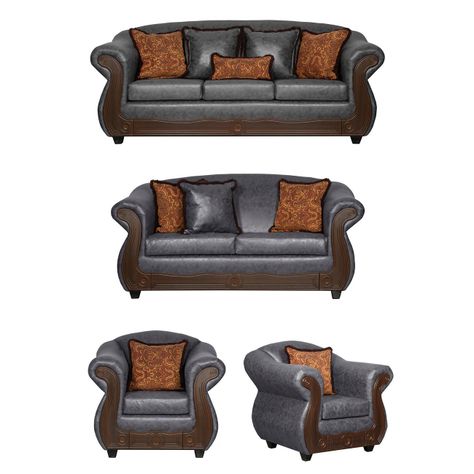 Juego de Living 3 2 1 1 Estambul Gris-0
