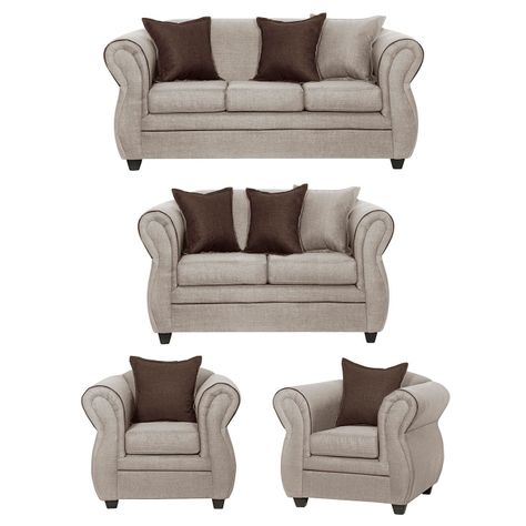 Juego de Living 3 2 1 1 Emili Beige-0