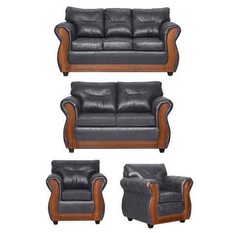 Juego de Living 3 2 1 1 Toronto Gris-0