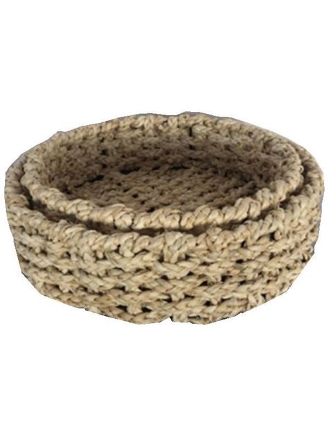 Set de 2 canastos de Fibra Seagrass 36-31 cm. Natural Set de 2-0