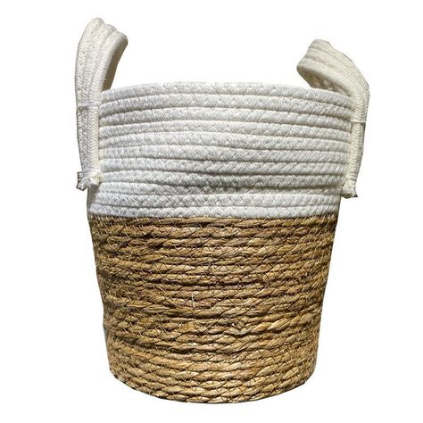 Canasto de Fibra Seagrass 26x25x25 cm. Natural 26x25x25 cm-0