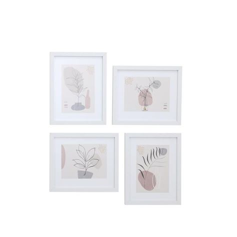 Set 4 marcos madera (4 20x25) Blanco 30x40 cm / 3F-0