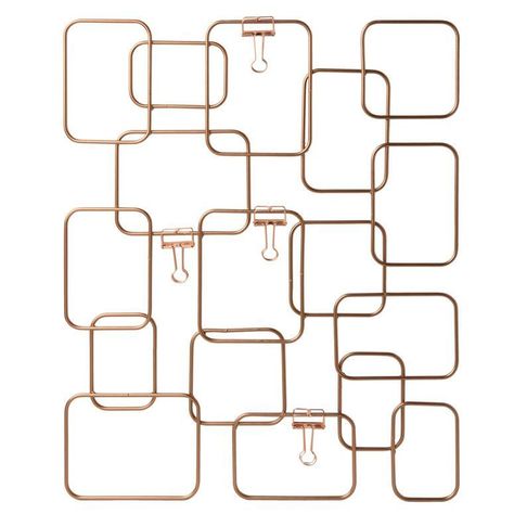 Marco Alambre Rose gold 49x40 con pinzas Unico 49x40 cm-0