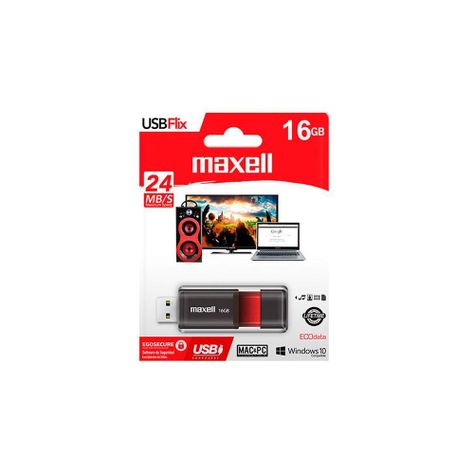 PENDRIVE MAXELL USB FLIX 16 GB NEGRO/ROJO 503803-1