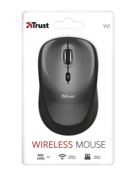 MOUSE INALAMBRICO TRUST YVI NEGRO MOD.18519-0