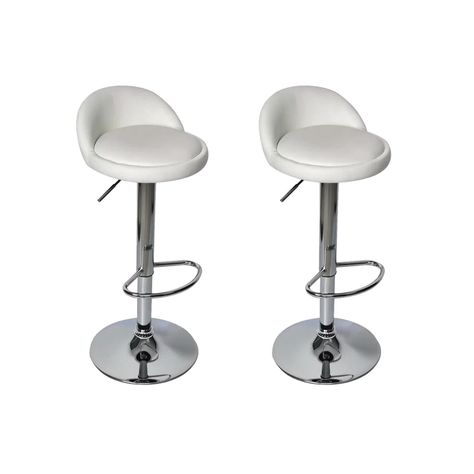 Pack 2 Silla Piso Bar Taburete blanco-0
