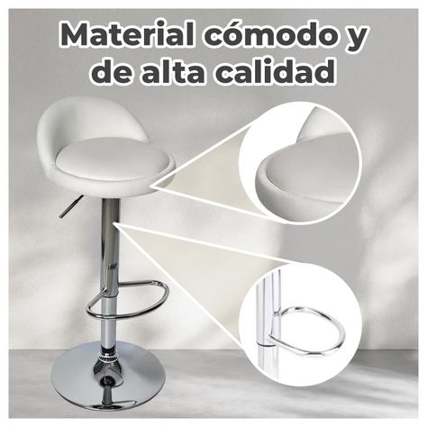 Pack 2 Silla Piso Bar Taburete blanco-2