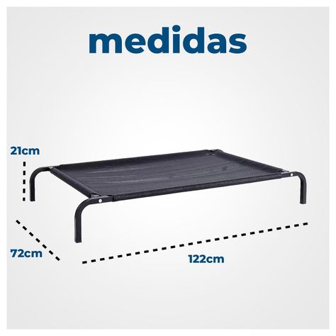 Cama Elevada para tu Perro con Malla Transpirable 122*72*21cm-6