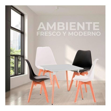 Mesa Comedor Eames Cuadrada Blanca 80x80-4
