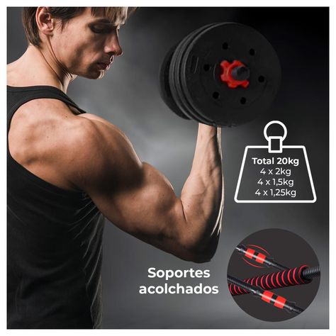 Mancuernas con Peso 30 kg Ajustable y Guantes Incluidos-1
