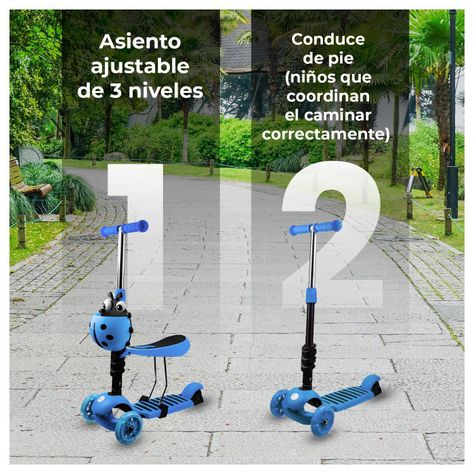 Scooter Monopatín 3 en 1 y Ruedas con Luces Led-4