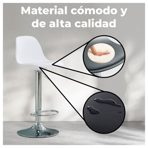 Silla Piso bar Eame de Altura Regulable con Respaldo-3