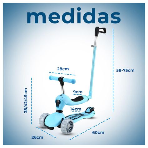 Scooter Monopatín con asiento Convertible 3 en 1-4