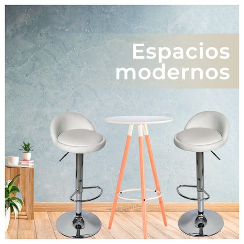 Pack 4 Sillas Piso Bar Taburete blanco-3