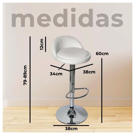 Pack 4 Sillas Piso Bar Taburete blanco-4