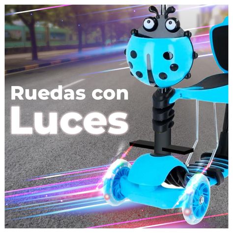 Scooter Monopatín 5 en 1 y ruedas con luces-2